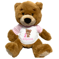 Breast Cancer Support Teddy Bear - Personalized 14 Inch Ginger Bear - Survivor Design