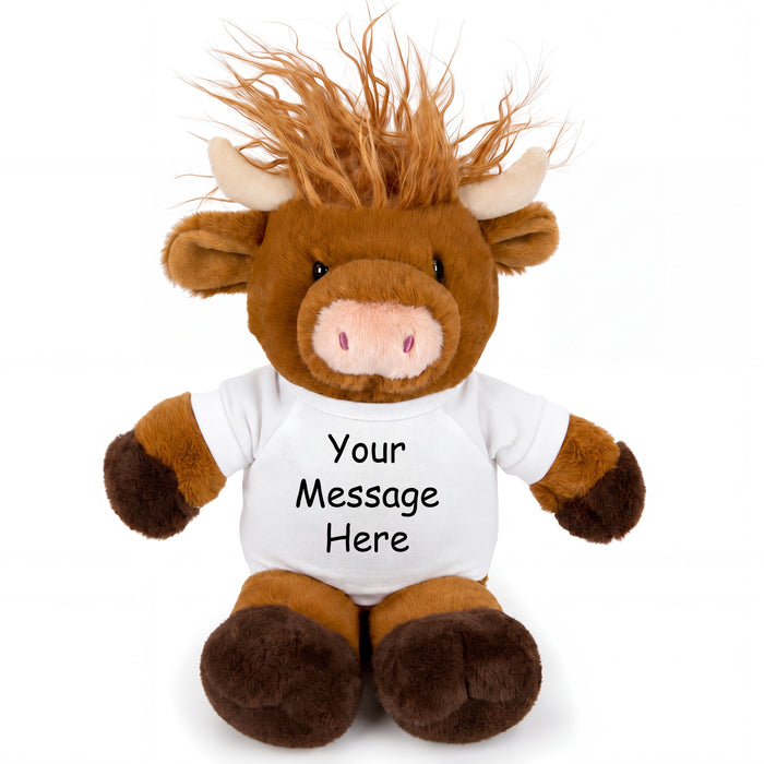 Personalized Plush Scottish Highland Cow (Mucklecoo) - 12 inch