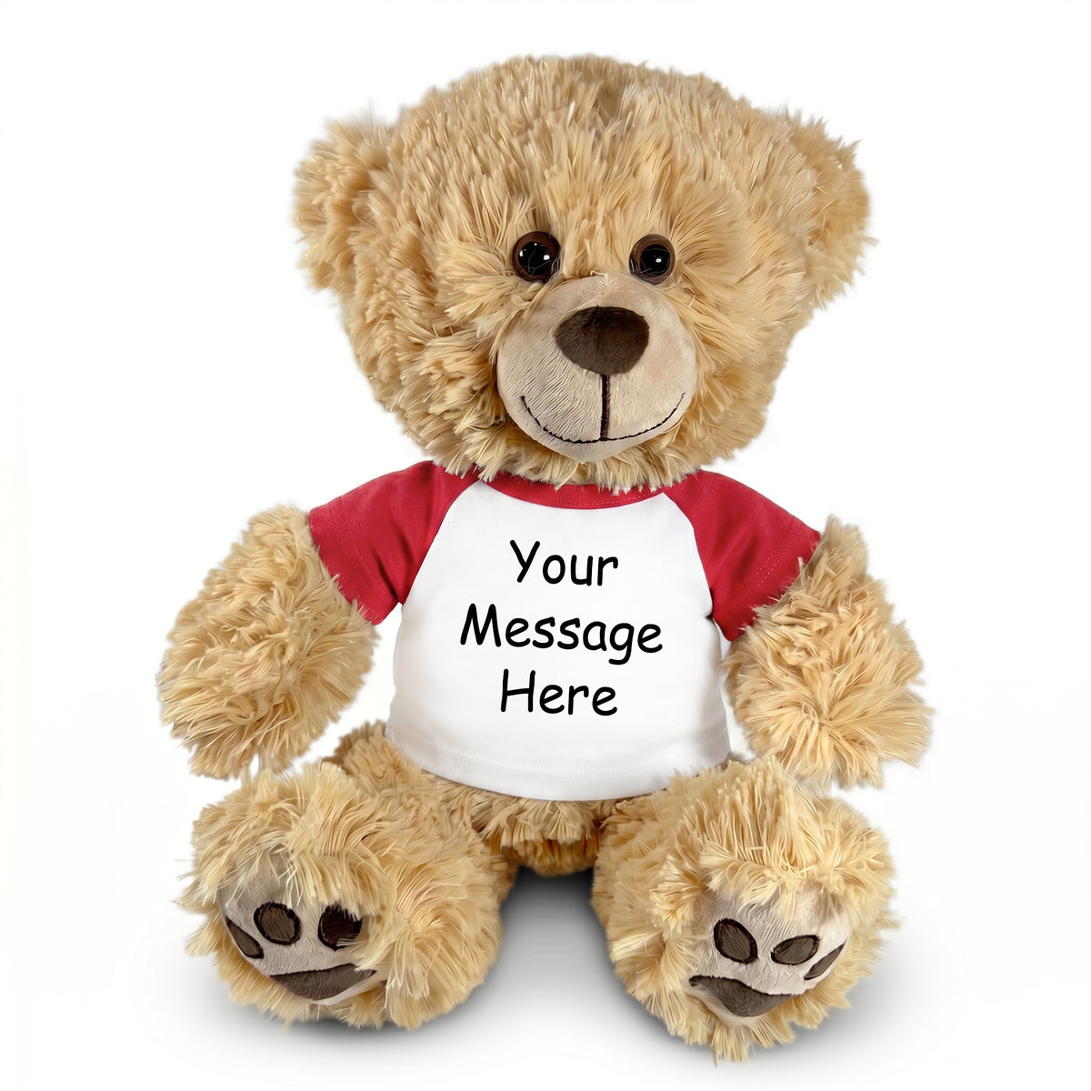 Personalized Teddy Bear - 14 Inch Honey Bear - Red Shirt