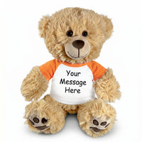 Personalized Teddy Bear - 14 Inch Honey Bear - Orange Shirt