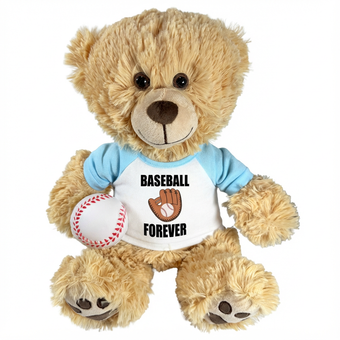 Baseball Teddy Bear - Personalized 14" Honey Bear