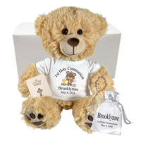 Personalized 1st Communion Teddy Bear Gift Set - 14" Honey  Bear