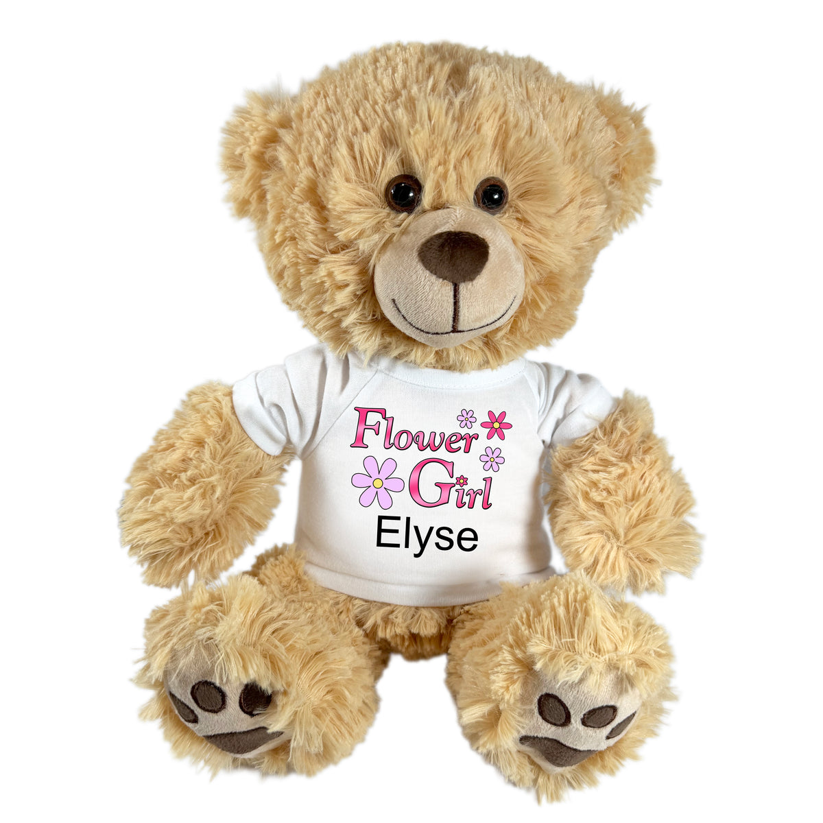 Personalized Flower Girl Teddy Bear - 14" Honey Bear