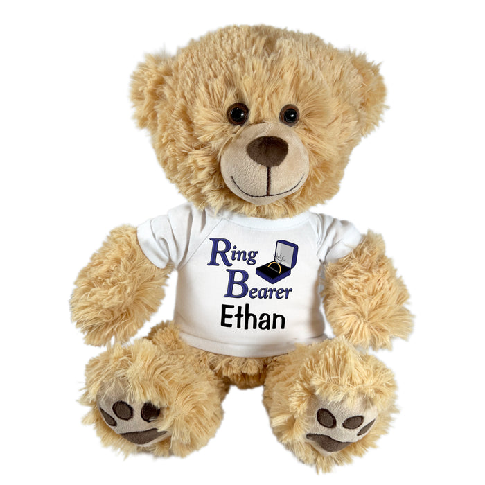 Personalized Ring Bearer Teddy Bear - 14" Honey Bear