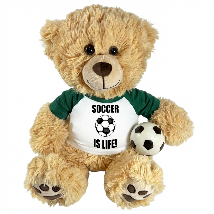Soccer Teddy Bear - Personalized 14" Honey Bear