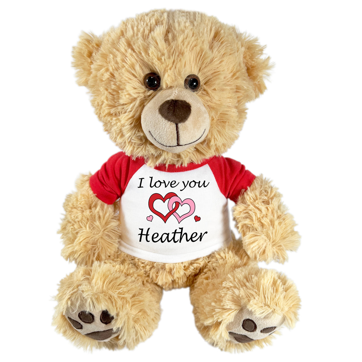Personalized I love you Valentine Teddy Bear - 14" Honey Bear