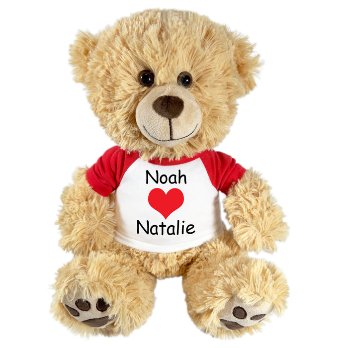 Personalized Valentine Teddy Bear - 14" Honey Bear