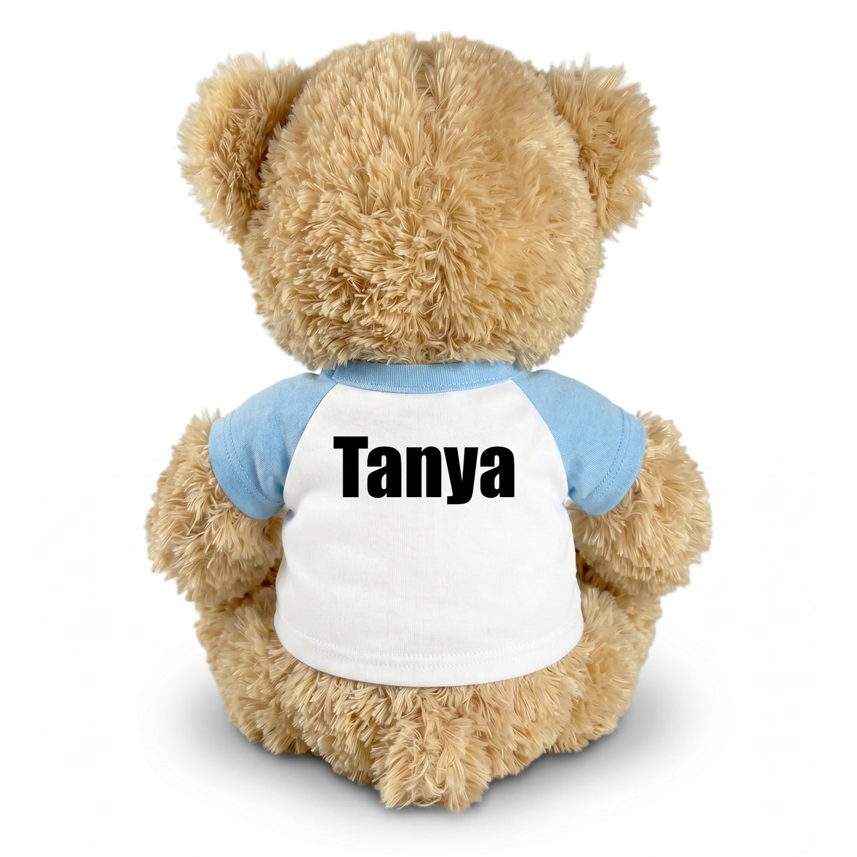 Back of Pickleball Teddy Bear - Personalized 14" Honey Bear, Paddle Design