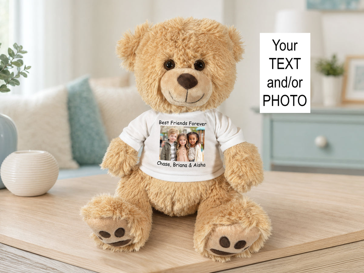Personalized Teddy Bear - 17" Honey Bear with your photo or text