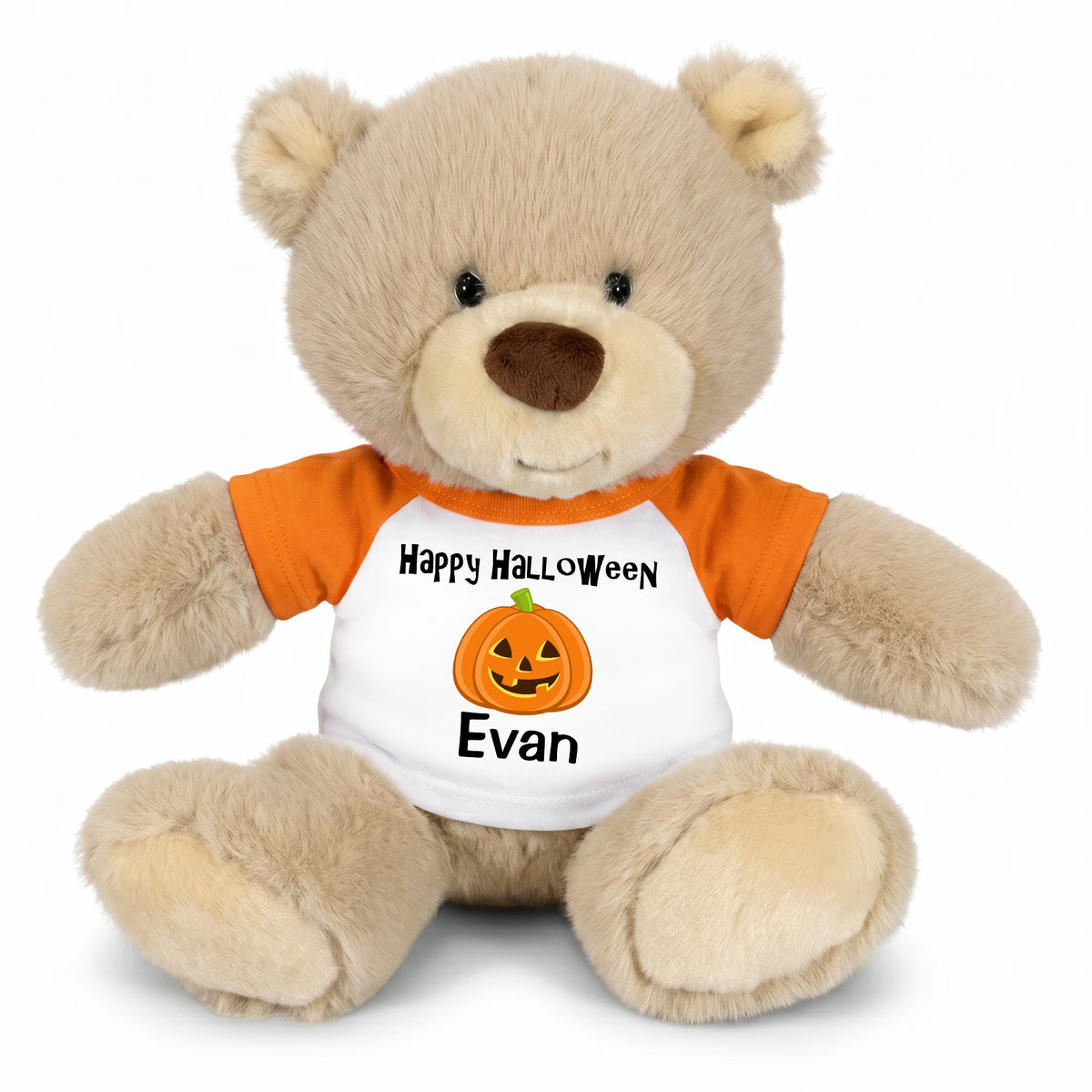 Personalized Halloween Teddy Bear - 10 Inch Tan Nuzzles Bear
