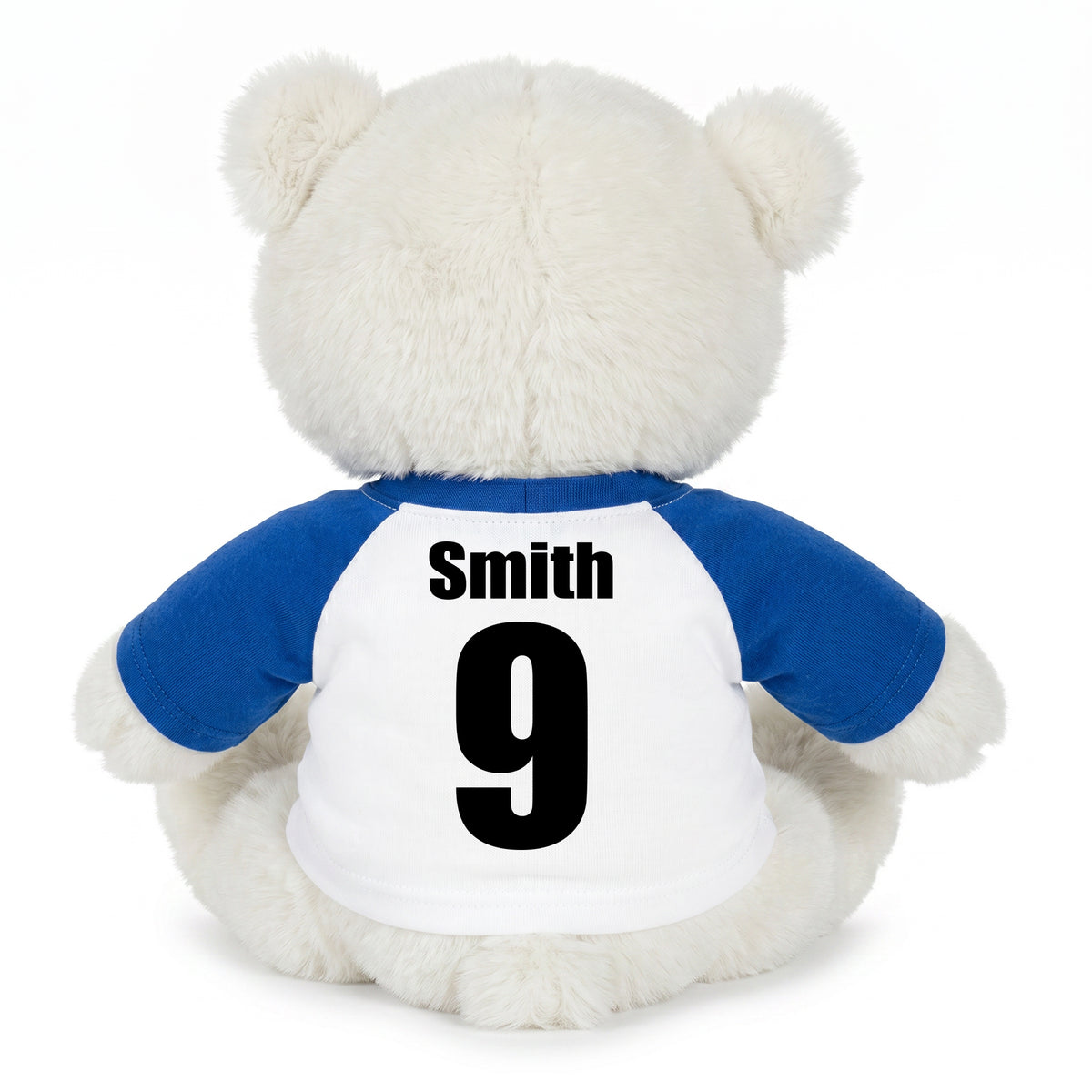Personalized Lacrosse Teddy Bear - 10 Inch White Nuzzles Bear - Back