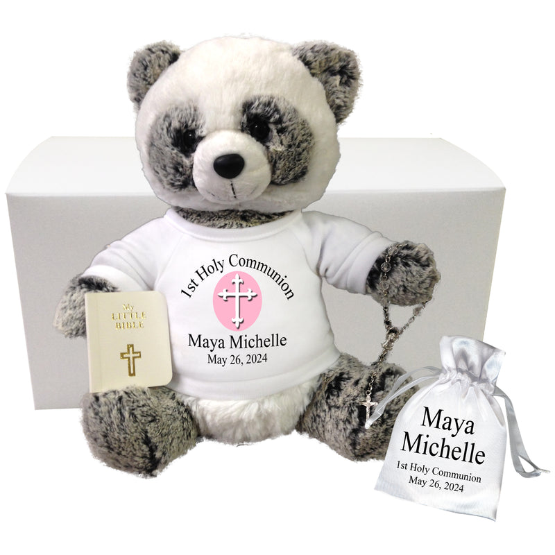 Personalized 1st Communion Panda Bear Gift Set - 11" Ping Panda