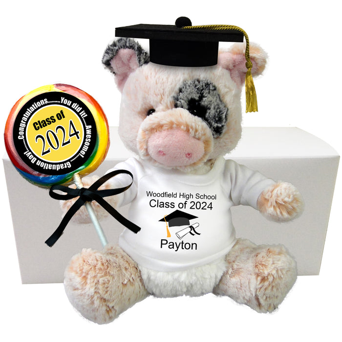 Personalized Graduation Pig Gift Set - 11" Percy Pig - Class of 2024