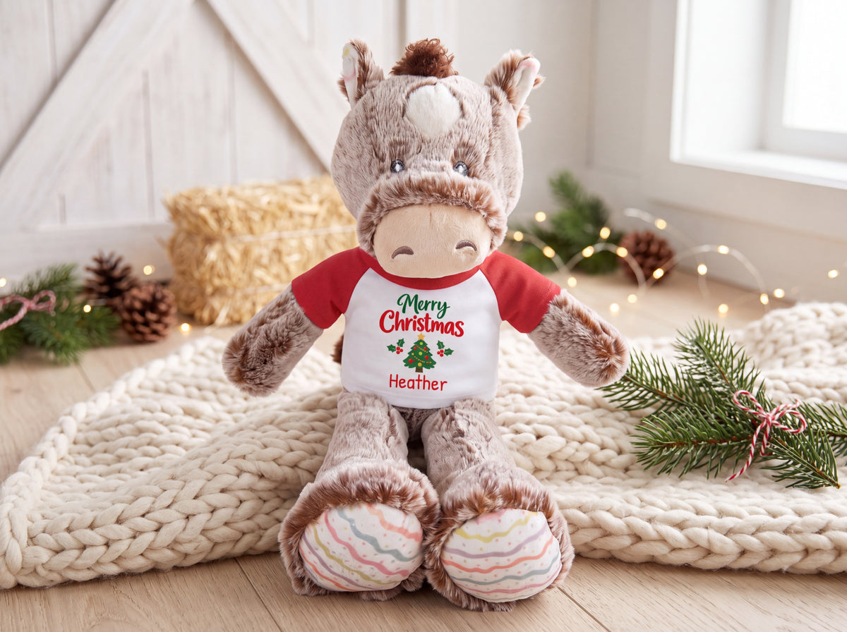 Personalized Christmas Stuffed Horse - 12 Inch Plush Promise Pony