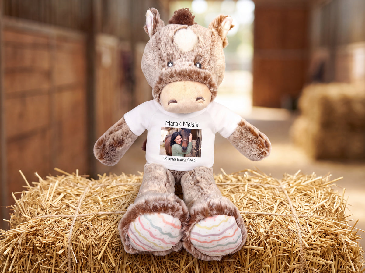 Personalized Stuffed Horse - 12 inch Promise Pony with your custom Photo and/or Text