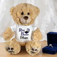 Personalized Ring Bearer Teddy Bear - 14" Honey Bear