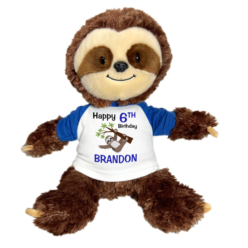 Personalized Birthday Sloth- 12 Inch Tubbie Wubbie Sloth