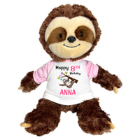 Personalized Birthday Sloth- 12 Inch Tubbie Wubbie Sloth