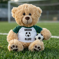 Soccer Teddy Bear - Personalized 14" Honey Bear