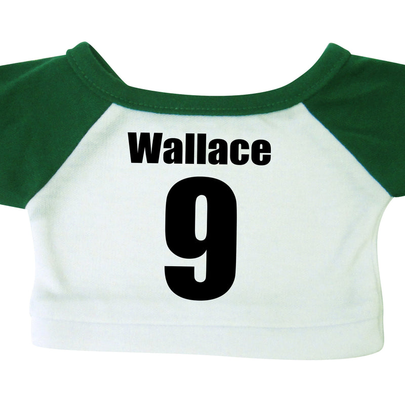 back of personalized football teddy bear t shirt