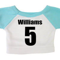 Back of personalized volleyball teddy bear t shirt