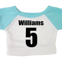 Back of personalized soccer teddy bear t shirt