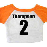 Back of personalized basketball teddy bear t shirt