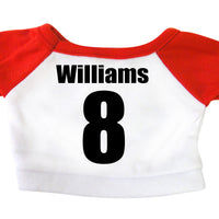Back Printing Example for Personalized Sports Teddy Bears and Stuffed Animals