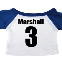 Back of personalized hockey teddy bear t shirt