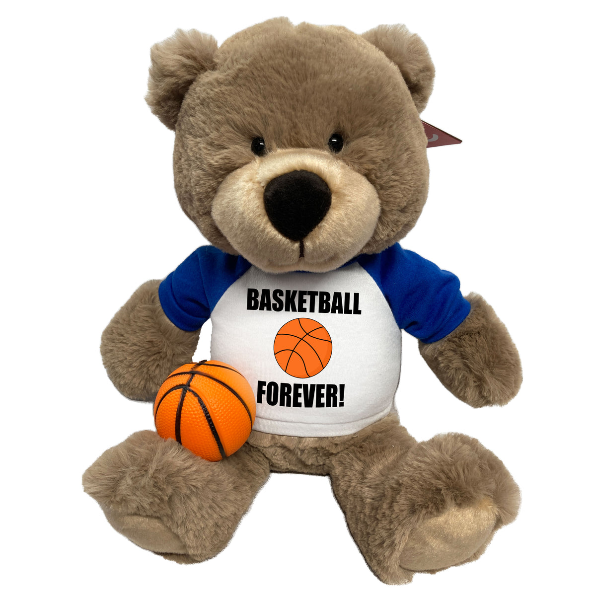 Basketball Teddy Bear - Personalized 14" Taupe Bear
