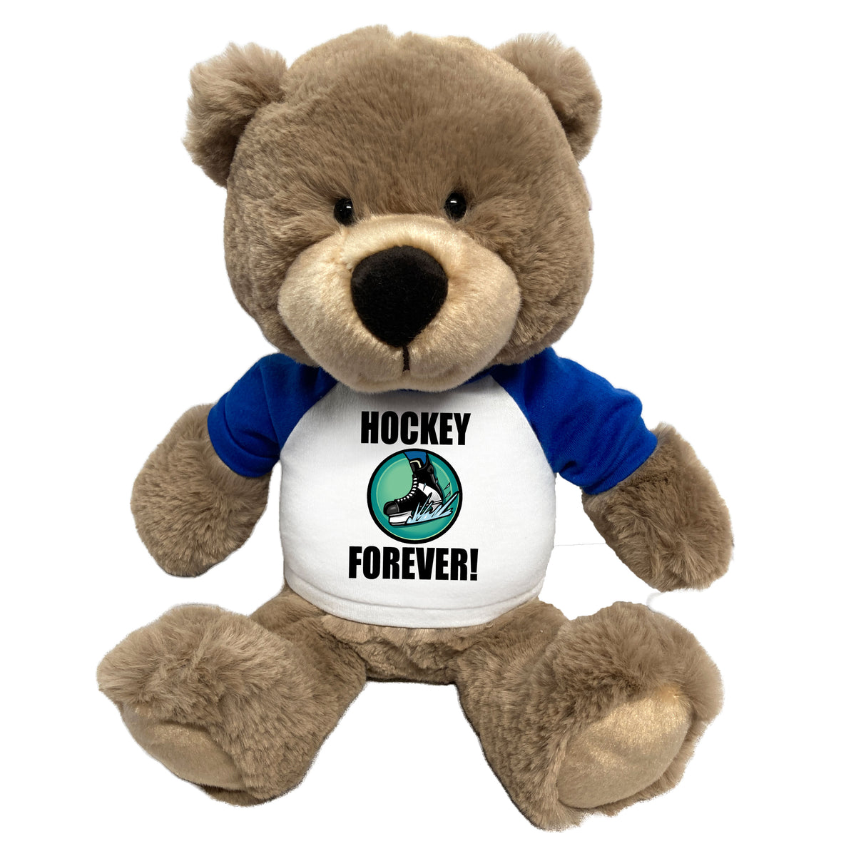 Ice Hockey Teddy Bear - Personalized 14" Taupe Bear