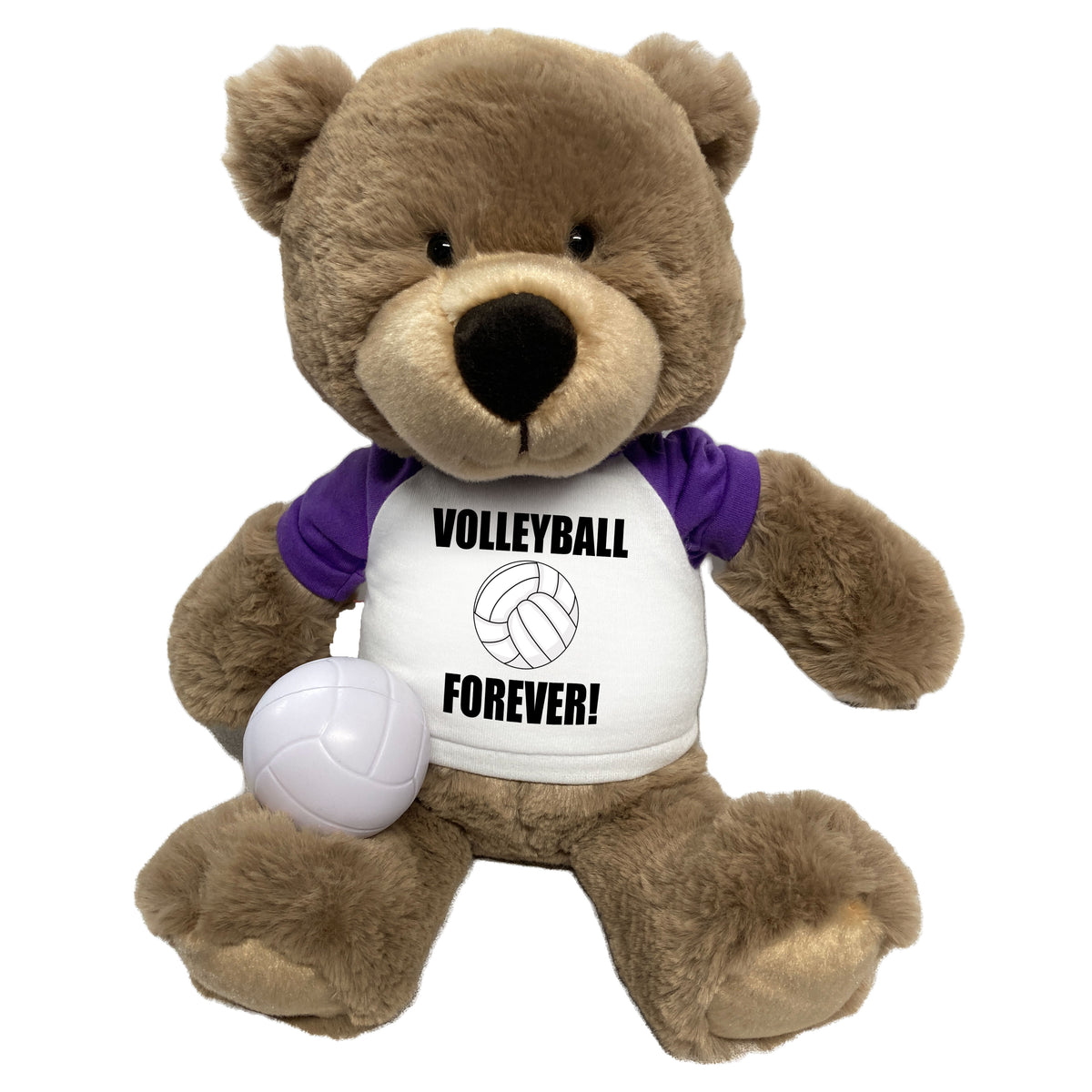 Volleyball Teddy Bear - Personalized 14" Taupe Bear