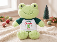 Personalized Christmas Stuffed Frog - 12 Inch Plush Tumbletoes Frog