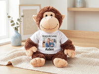 Personalized Stuffed Monkey - Aurora Plush 12" Chimp with Photo and/or Text