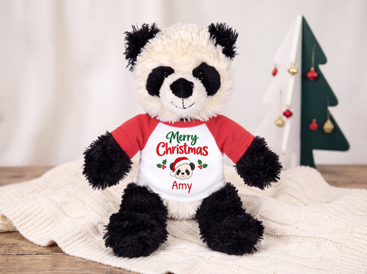 Personalized Christmas Stuffed Panda - 12 Inch Plush Tubbie Wubbies Panda custom gift