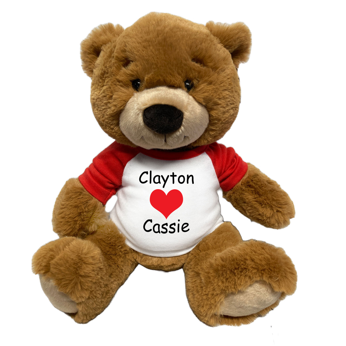 Personalized Valentine Love Heart Teddy Bear - 14 inch Ginger Bear