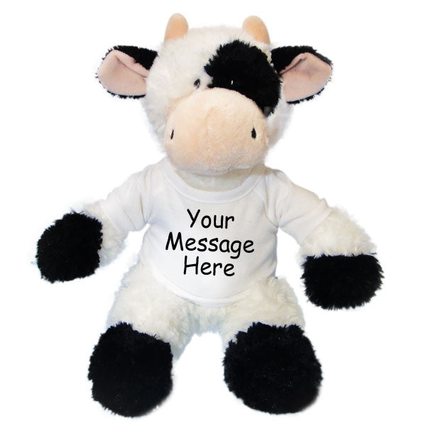 Personalized Stuffed Cow - 12 inch Aurora Plush