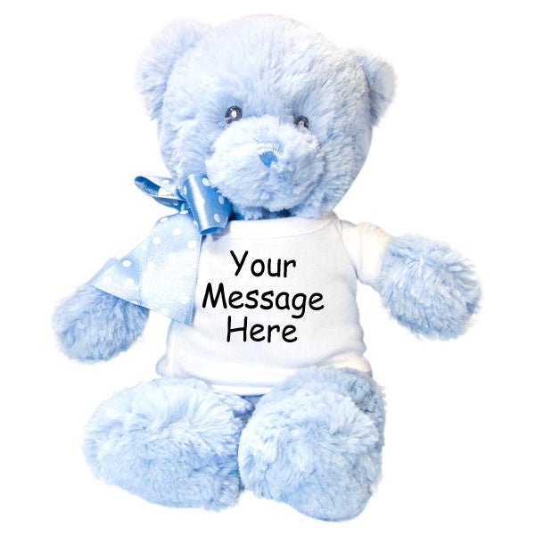 Personalized Teddy Bear - 12 inch Blue Baby Bear by Aurora Plush