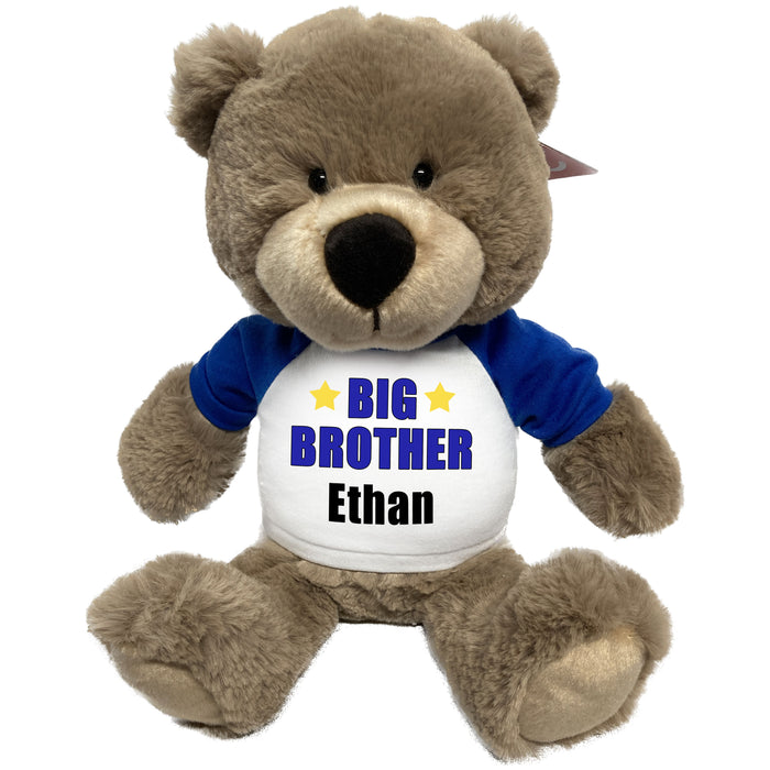 Big Brother Teddy Bear - Personalized 14" Taupe Bear