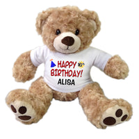 Personalized Birthday Teddy Bear - 13 Inch Honey Vera Bear