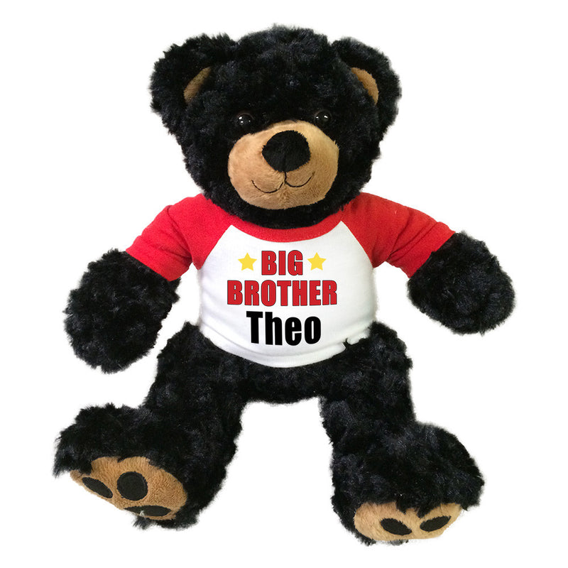 Big Brother Teddy Bear - Personalized 13" Black Vera Bear