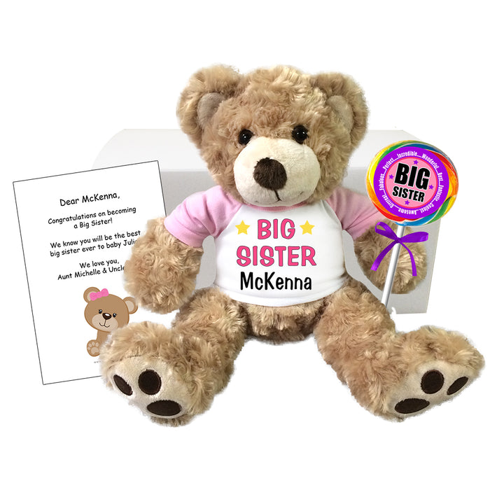 Personalized Big Sister Teddy Bear Gift Set