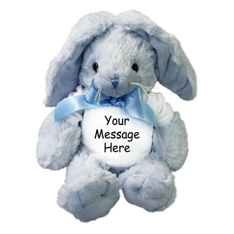 Personalized Plush Blue Bunny Rabbit Stuffed Animal 