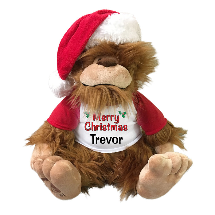 Personalized Stuffed Personalized Christmas Bigfoot - 16 inches