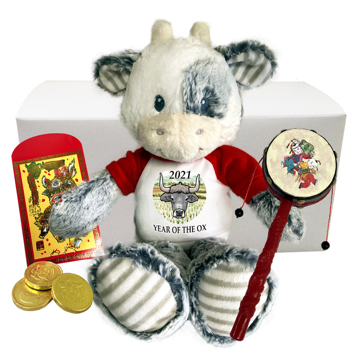 Chinese New Year Personalized Plush Ox Gift Set - 2021 Year of the Ox