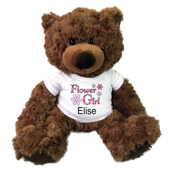 Personalized Flower Girl Teddy Bear - 13" Coco Bear