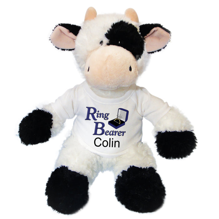 Personalized Ring Bearer Cow - 12" Stuffed Cow