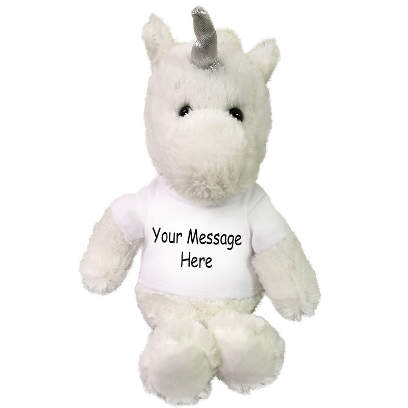 Personalized Stuffed Unicorn - 10 inch Small Cuddle Pals White Unicorn