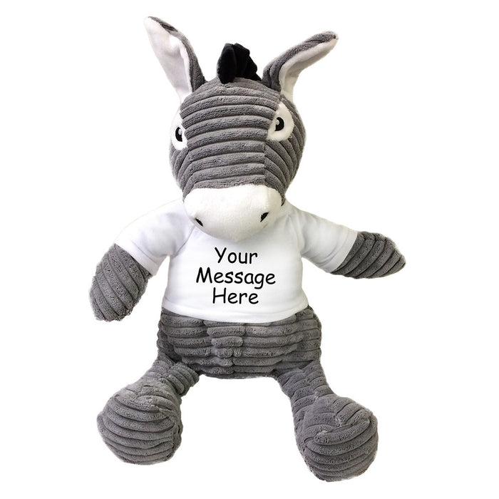 Personalized Stuffed Donkey - 16" Grey Unipak Plush Kordy Donkey