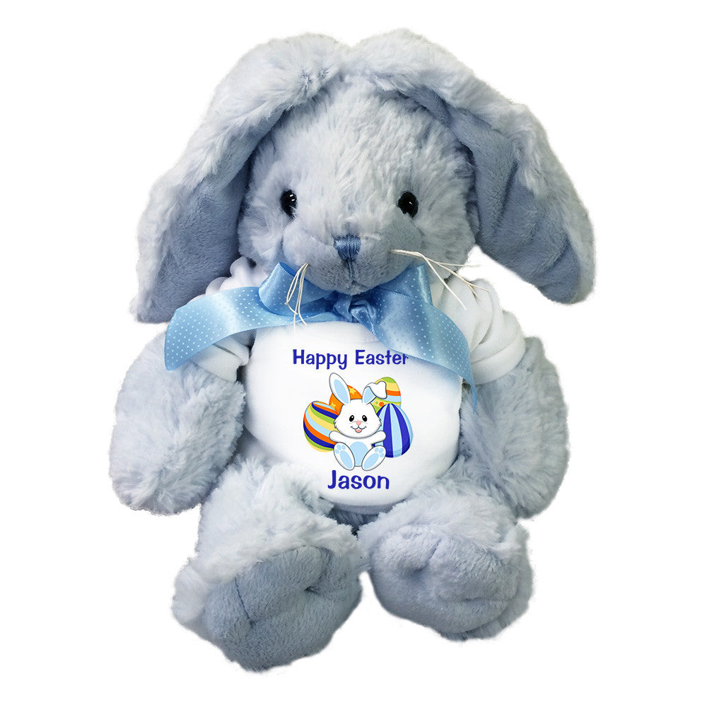 Personalized Stuffed Blue Easter Bunny Rabbit